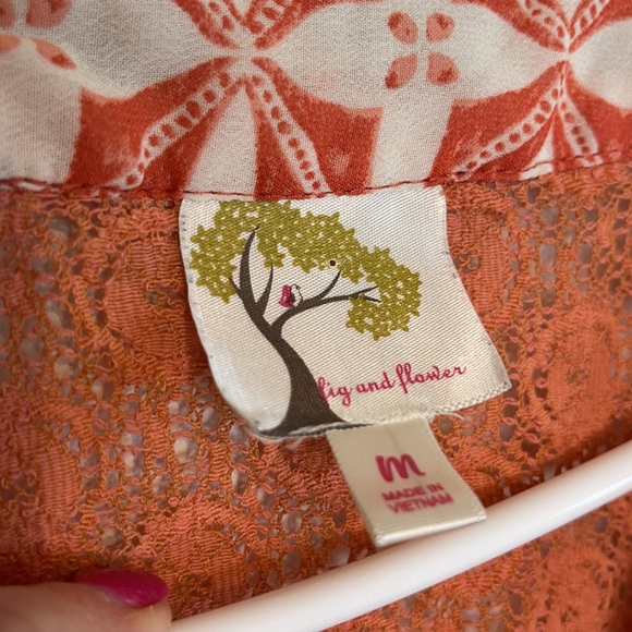 fig & flower-Anthropologie Boho Bright Multicolored Mixed Media Blouse Size Med - Picture 2 of 12